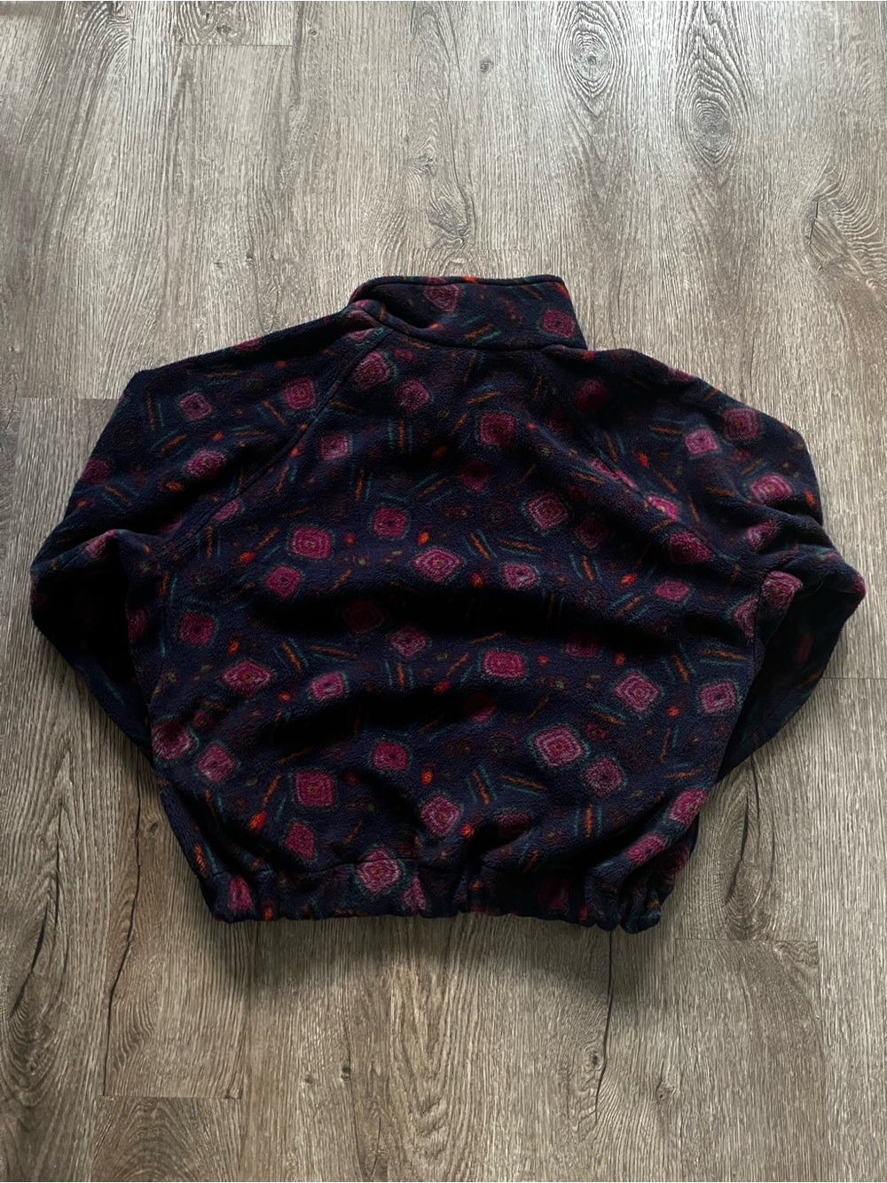 90s Dreimar Patterned Fleece Zip up Sweater - Picture 7 of 7